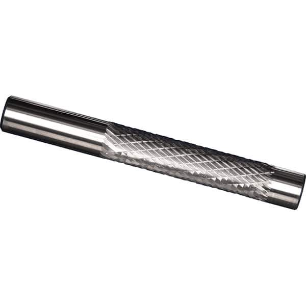 Made in USA - 6mm Diam, 32mm LOC, Solid Carbide Diamond Pattern Router Bit - Right Hand Cut, 75mm OAL - Exact Tool & Supply