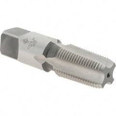 Cle-Line - 3/8-18 NPT Thread, 4 Flute Standard Pipe Tap - 2-9/16" OAL, 1-1/16" Thread Length, 0.7" Shank Diam, Bright Finish, High Speed Steel - Exact Tool & Supply