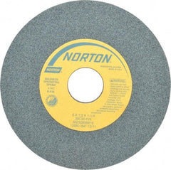 Norton - 6" Diam x 1-1/4" Hole x 1/2" Thick, I Hardness, 60 Grit Surface Grinding Wheel - Silicon Carbide, Type 1, Medium Grade, 4,140 Max RPM, Vitrified Bond, No Recess - Exact Tool & Supply