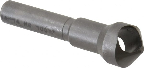 Weldon - 7/16" Head Diam, 1/4" Shank Diam, 100° High Speed Steel Countersink - Exact Tool & Supply