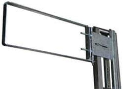FabEnCo - Galvanized Carbon Steel Self Closing Rail Safety Gate - Fits 17 to 18-1/2" Clear Opening, 18-1/2" Wide x 12" Door Height, 34 Lb, Gray, Silver - Exact Tool & Supply