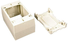 Wiremold - 4-3/4 Inch Long x 3 Inch Wide x 2-3/4 Inch High, Rectangular Raceway Box - Ivory, For Use with Wiremold 2300 Series Raceways - Exact Tool & Supply