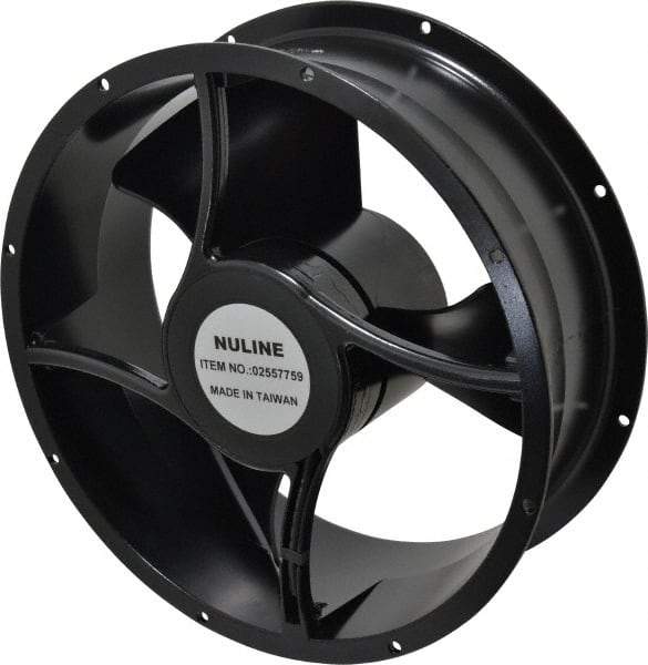 Value Collection - 230 Volts, AC, 550 CFM, Round Tube Axial Fan - 0.19 Amp Rating, 1,400 to 1,650 RPM, 10" High x 10" Wide x 3-1/2" Deep - Exact Tool & Supply