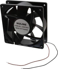 Value Collection - 12 Volts, DC, 130 CFM, Square Tube Axial Fan - 0.66 Amp Rating, 2,520 to 2,800 RPM, 4.7" High x 4.7" Wide x 1-1/2" Deep - Exact Tool & Supply