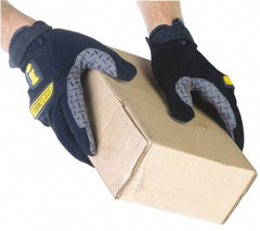 ironCLAD - Size L (10) DiamondClad/Amara/Spandex/Terry/Silicon Anti-Vibration/Impact Protection Work Gloves - For General Purpose, Uncoated, Hook & Loop Cuff, Full Fingered, Black, Paired - Exact Tool & Supply