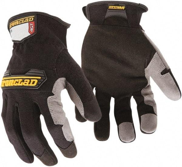 ironCLAD - Size S (7-8) Synthetic Leather Anti-Vibration/Impact Protection Work Gloves - For General Purpose, Uncoated, Slip-On Cuff, Full Fingered, Gray, Paired - Exact Tool & Supply