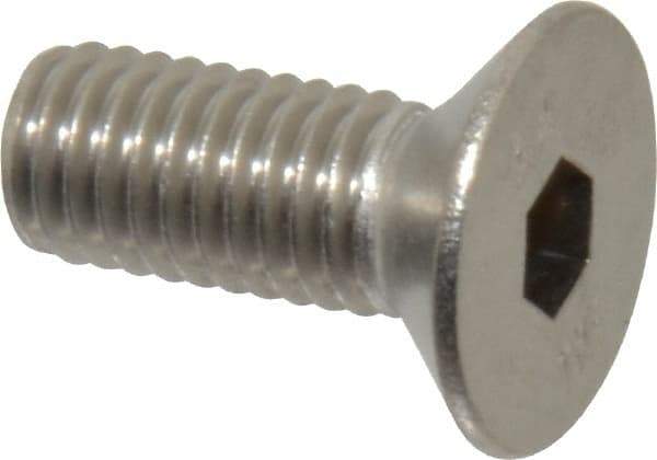 Value Collection - M8x1.25 Metric Coarse Hex Socket Drive, 90° Flat Screw - Grade 316 & Austenitic A4 Stainless Steel, Fully Threaded, 20mm OAL - Exact Tool & Supply