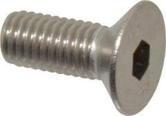 Value Collection - M8x1.25 Metric Coarse Hex Socket Drive, 90° Flat Screw - Grade 316 & Austenitic A4 Stainless Steel, Fully Threaded, 20mm OAL - Exact Tool & Supply