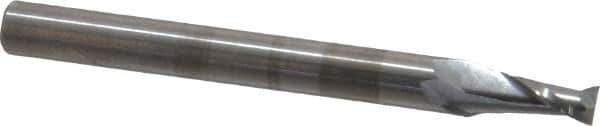 OSG - 9/64", 9/32" LOC, 3/16" Shank Diam, 2" OAL, 2 Flute, Solid Carbide Square End Mill - Single End, Uncoated, Spiral Flute, 30° Helix, Centercutting, Right Hand Cut, Right Hand Flute, Series 412 - Exact Tool & Supply