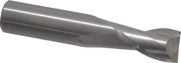 OSG - 8mm, 12mm LOC, 8mm Shank Diam, 51mm OAL, 2 Flute, Solid Carbide Square End Mill - Single End, Uncoated, Spiral Flute, 30° Helix, Centercutting, Right Hand Cut, Right Hand Flute, Series 412 - Exact Tool & Supply