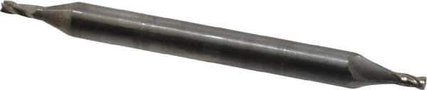 OSG - 3/64", 3/32" LOC, 1/8" Shank Diam, 1-1/2" OAL, 4 Flute, Solid Carbide Square End Mill - Double End, Uncoated, Spiral Flute, 30° Helix, Right Hand Cut, Right Hand Flute, Series 424 - Exact Tool & Supply