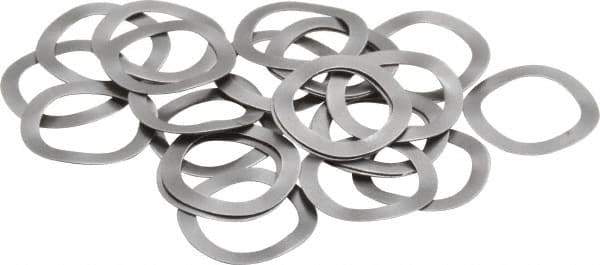 Gardner Spring - 0.265" ID x 0.367" OD, Grade 1074-1095 Steel Wave Disc Spring - 0.006" Thick, 0.03" Overall Height, 0.015" Deflection, 3 Lb at Deflection - Exact Tool & Supply