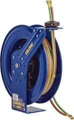 CoxReels - 24" Long x 10-1/4" Wide x 25-1/2" High, 1/4" ID, Spring Retractable Welding Hose Reel - 100' Hose Length, 200 psi Working Pressure, Hose Included - Exact Tool & Supply