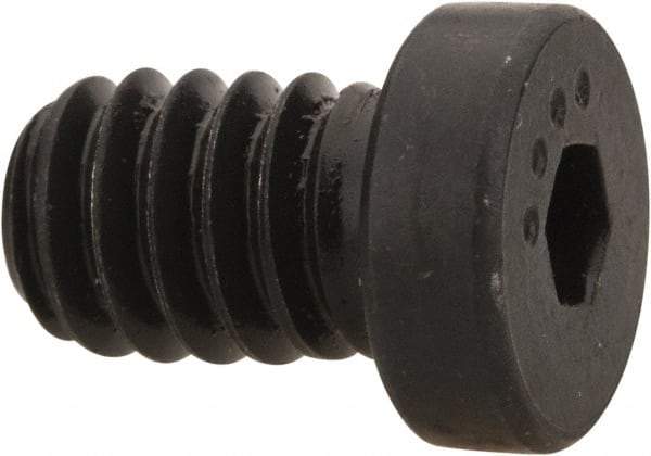 Made in USA - 1/4-20 UNC Hex Socket Drive, Low Socket Cap Screw - Grade 4037 Alloy Steel, Black Oxide Finish, Fully Threaded, 3/8" Length Under Head - Exact Tool & Supply