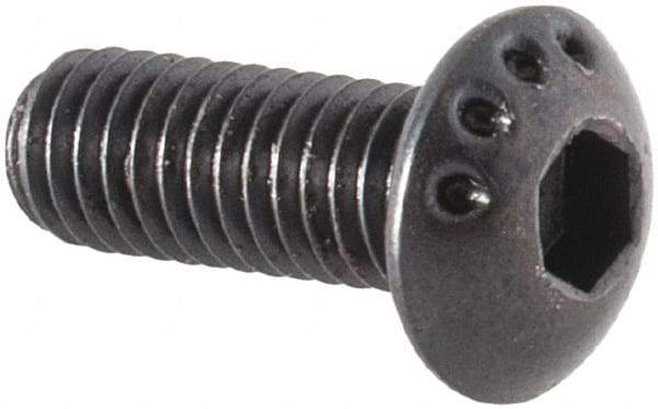 Made in USA - M3x0.50 Metric Coarse Hex Socket Drive, Button Screw - Alloy Steel, Black Oxide Finish, Fully Threaded, 8mm Length Under Head - Exact Tool & Supply