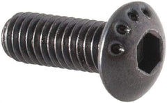 Made in USA - M3x0.50 Metric Coarse Hex Socket Drive, Button Screw - Alloy Steel, Black Oxide Finish, Fully Threaded, 8mm Length Under Head - Exact Tool & Supply