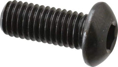 Made in USA - M8x1.25 Metric Coarse Hex Socket Drive, Button Screw - Alloy Steel, Black Oxide Finish, Fully Threaded, 20mm Length Under Head - Exact Tool & Supply
