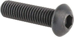 Made in USA - M8x1.25 Metric Coarse Hex Socket Drive, Button Screw - Alloy Steel, Black Oxide Finish, Fully Threaded, 30mm Length Under Head - Exact Tool & Supply