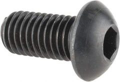 Made in USA - M10x1.50 Metric Coarse Hex Socket Drive, Button Screw - Alloy Steel, Black Oxide Finish, Fully Threaded, 20mm Length Under Head - Exact Tool & Supply