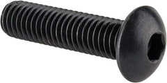 Made in USA - M5x0.80 Metric Coarse Hex Socket Drive, Button Screw - Alloy Steel, Black Oxide Finish, Fully Threaded, 20mm Length Under Head - Exact Tool & Supply