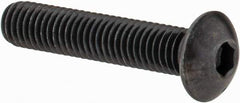 Made in USA - M5x0.80 Metric Coarse Hex Socket Drive, Button Screw - Alloy Steel, Black Oxide Finish, Fully Threaded, 25mm Length Under Head - Exact Tool & Supply
