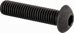 Made in USA - M8x1.25 Metric Coarse Hex Socket Drive, Button Screw - Alloy Steel, Black Oxide Finish, Fully Threaded, 35mm Length Under Head - Exact Tool & Supply