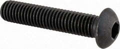 Made in USA - M8x1.25 Metric Coarse Hex Socket Drive, Button Screw - Alloy Steel, Black Oxide Finish, Fully Threaded, 40mm Length Under Head - Exact Tool & Supply