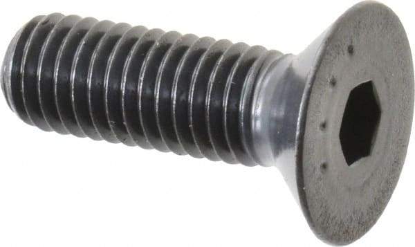 Made in USA - M8x1.25 Metric Coarse Hex Socket Drive, 90° Flat Head Socket Cap Screw - Grade 10.9 Alloy Steel, Black Oxide Finish, Fully Threaded, 25mm Length Under Head - Exact Tool & Supply