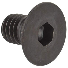 Made in USA - M6x1.00 Metric Coarse Hex Socket Drive, 90° Flat Head Socket Cap Screw - Grade 10.9 Alloy Steel, Black Oxide Finish, Fully Threaded, 10mm Length Under Head - Exact Tool & Supply