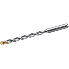 Walter-Titex - 9.5mm 130° Solid Carbide Jobber Drill - TiN Finish, Right Hand Cut, Spiral Flute, Straight Shank, 133mm OAL, Alpha 44 Point - Exact Tool & Supply