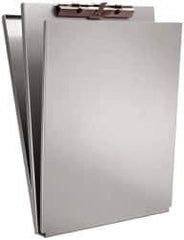 Saunders - 13 Inch Long x 9 Inch Wide x 1 Inch High, Clip Board - Silver - Exact Tool & Supply