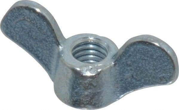 Value Collection - 5/16-18 UNC, Zinc Plated, Steel Standard Wing Nut - Grade 1015-1025, 1.44" Wing Span, 0.69" Wing Span, 1/2" Base Diam - Exact Tool & Supply