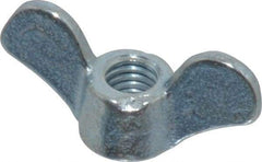 Value Collection - 5/16-18 UNC, Zinc Plated, Steel Standard Wing Nut - Grade 1015-1025, 1.44" Wing Span, 0.69" Wing Span, 1/2" Base Diam - Exact Tool & Supply