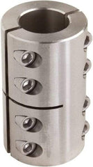 Climax Metal Products - 9mm Inside x 24mm Outside Diam, Two Piece Rigid Coupling without Keyway - 35mm Long - Exact Tool & Supply