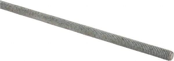 Made in USA - 3/8-16 UNC (Coarse), 2' Long, Low Carbon Steel Threaded Rod - Hot-Dipped Galvanized Finish, Right Hand Thread - Exact Tool & Supply