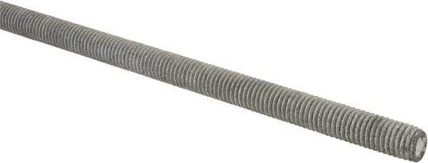 Made in USA - 1/2-13 UNC (Coarse), 2' Long, Low Carbon Steel Threaded Rod - Hot-Dipped Galvanized Finish, Right Hand Thread - Exact Tool & Supply