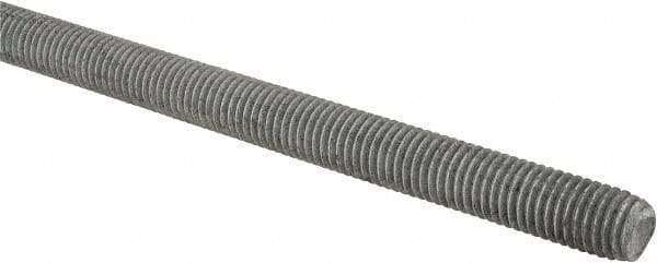 Made in USA - 5/8-11 UNC (Coarse), 2' Long, Low Carbon Steel Threaded Rod - Hot-Dipped Galvanized Finish, Right Hand Thread - Exact Tool & Supply