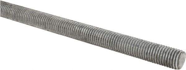 Made in USA - 3/4-10 UNC (Coarse), 2' Long, Low Carbon Steel Threaded Rod - Hot-Dipped Galvanized Finish, Right Hand Thread - Exact Tool & Supply