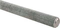 Made in USA - 1-8 UNC (Coarse), 2' Long, Low Carbon Steel Threaded Rod - Hot-Dipped Galvanized Finish, Right Hand Thread - Exact Tool & Supply