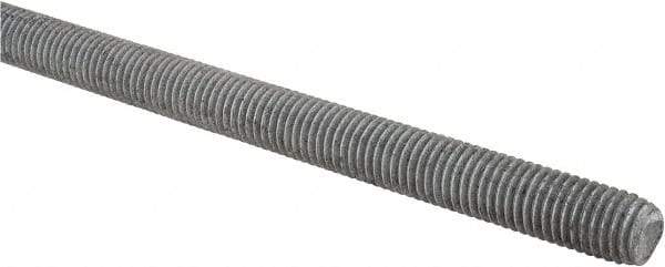 Made in USA - 5/8-11 UNC (Coarse), 6' Long, Low Carbon Steel Threaded Rod - Hot-Dipped Galvanized Finish, Right Hand Thread - Exact Tool & Supply