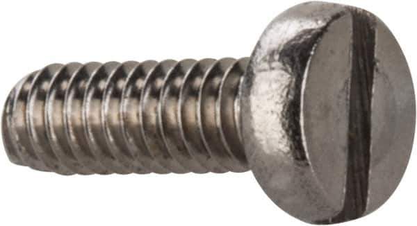 Value Collection - M2x0.40 Metric Coarse, 6mm Length Under Head Slotted Drive Machine Screw - Fillister Head, Grade 18-8 & A2 Stainless Steel, Uncoated, Without Washer - Exact Tool & Supply