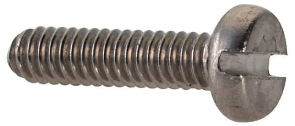 Value Collection - M2x0.40 Metric Coarse, 8mm Length Under Head Slotted Drive Machine Screw - Fillister Head, Grade 18-8 & A2 Stainless Steel, Uncoated, Without Washer - Exact Tool & Supply