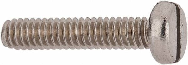 Value Collection - M2x0.40 Metric Coarse, 10mm Length Under Head Slotted Drive Machine Screw - Fillister Head, Grade 18-8 & A2 Stainless Steel, Uncoated, Without Washer - Exact Tool & Supply