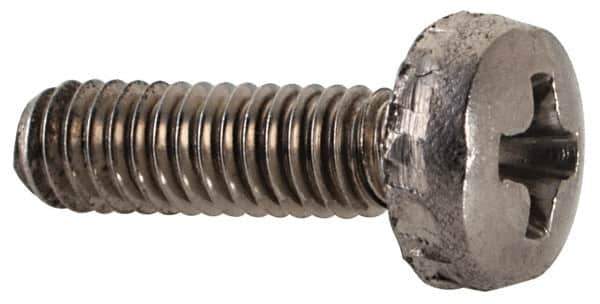 Value Collection - M2.5x0.45 Metric Coarse, 6mm Length Under Head Slotted Drive Machine Screw - Fillister Head, Grade 18-8 & A2 Stainless Steel, Uncoated, Without Washer - Exact Tool & Supply