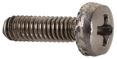 Value Collection - M2.5x0.45 Metric Coarse, 6mm Length Under Head Slotted Drive Machine Screw - Fillister Head, Grade 18-8 & A2 Stainless Steel, Uncoated, Without Washer - Exact Tool & Supply