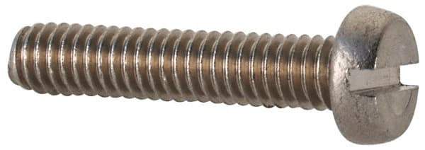 Value Collection - M2.5x0.45 Metric Coarse, 12mm Length Under Head Slotted Drive Machine Screw - Fillister Head, Grade 18-8 & A2 Stainless Steel, Uncoated, Without Washer - Exact Tool & Supply