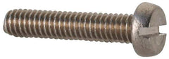 Value Collection - M2.5x0.45 Metric Coarse, 12mm Length Under Head Slotted Drive Machine Screw - Fillister Head, Grade 18-8 & A2 Stainless Steel, Uncoated, Without Washer - Exact Tool & Supply
