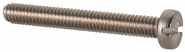 Value Collection - M2.5x0.45 Metric Coarse, 20mm Length Under Head Slotted Drive Machine Screw - Fillister Head, Grade 18-8 & A2 Stainless Steel, Uncoated, Without Washer - Exact Tool & Supply