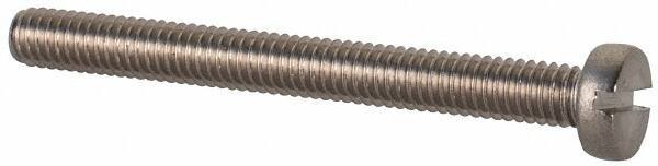Value Collection - M2.5x0.45 Metric Coarse, 25mm Length Under Head Slotted Drive Machine Screw - Fillister Head, Grade 18-8 & A2 Stainless Steel, Uncoated, Without Washer - Exact Tool & Supply