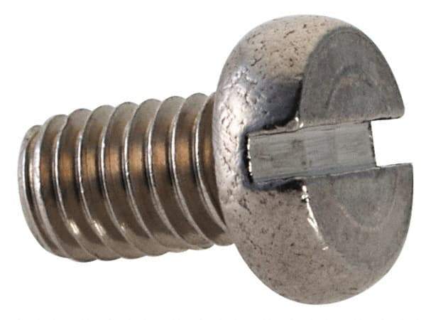Value Collection - M3x0.50 Metric Coarse, 5mm Length Under Head Slotted Drive Machine Screw - Fillister Head, Grade 18-8 & A2 Stainless Steel, Uncoated, Without Washer - Exact Tool & Supply